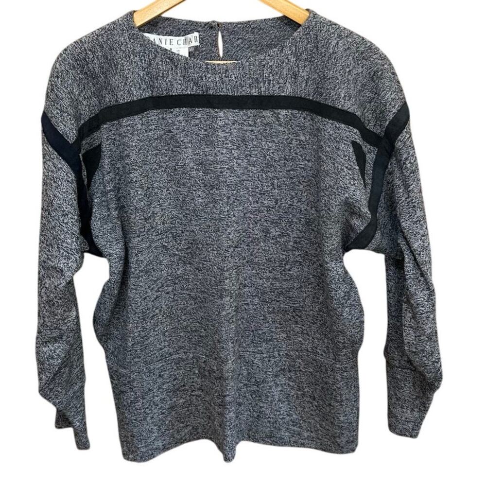 Vintage Joanie Char Sweater with Suede Geometric Trim – Made in the USA